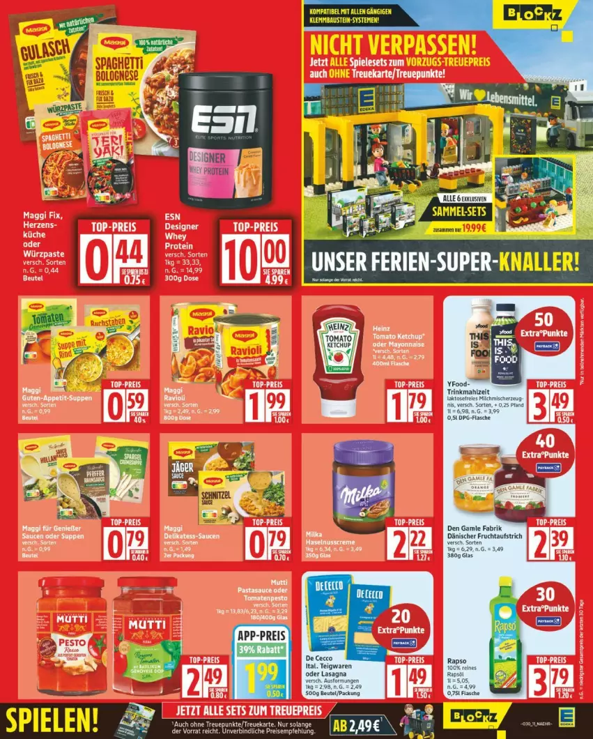 Aktueller Prospekt Edeka - Prospekte - von 21.07 bis 26.07.2025 - strona 11 - produkty: aufstrich, aust, Bau, De Cecco, den gamle, ecco, flasche, frucht, fruchtaufstrich, teigwaren, Ti