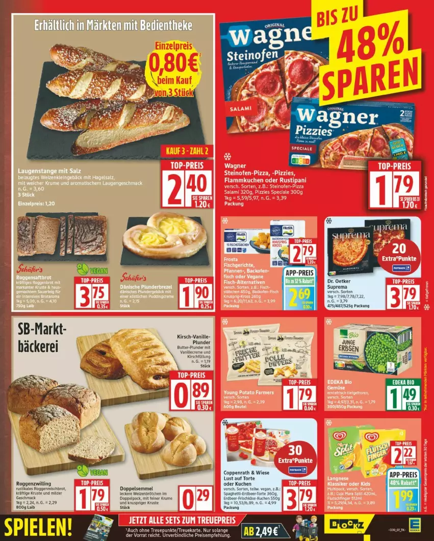 Aktueller Prospekt Edeka - Prospekte - von 21.07 bis 26.07.2025 - strona 7 - produkty: brötchen, butter, coppenrath, creme, Dr. Oetker, frischkäse, Käse, kirsch, kuchen, Lust auf Torte, Plunder, rum, Semmel, spaghetti, Spiele, Ti, torte, vanille, wagner, weizenbrötchen, Yo