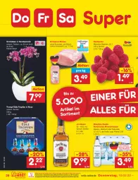Gazetka promocyjna Netto Marken-Discount - Filial-Angebote - Gazetka - ważna od 12.02 do 12.02.2022 - strona 28 - produkty: Alwa, beere, beeren, eis, elle, flasche, glasflasche, himbeer, himbeere, himbeeren, jim beam, mineralwasser, natur, natürliches mineralwasser, ndk, nuss, orchidee, orchideen, reis, rel, rheinfels quelle, rum, Schal, Schale, schwein, schweine, Ti, topf, versandkostenfrei, wasser, wein, weine