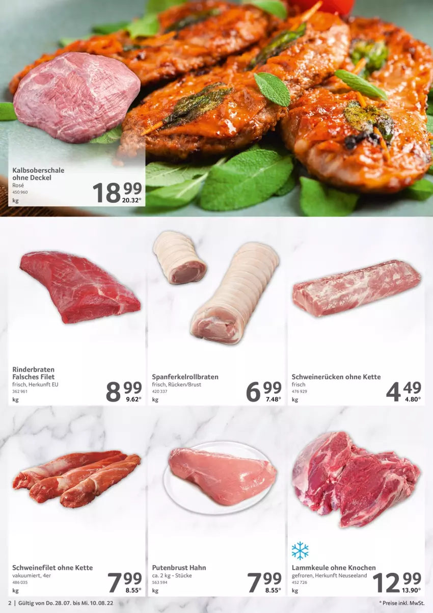 Aktueller Prospekt Selgros - Gastronomie - von 28.07 bis 10.08.2022 - strona 2 - produkty: braten, decke, Deckel, eis, Elan, Falsches Filet, filet, Kette, lamm, lammkeule, pute, putenbrust, reis, rind, rinder, rinderbraten, rollbraten, Schal, Schale, schwein, schweine, schweinefilet, schweinerücken, Ti, wein, weine