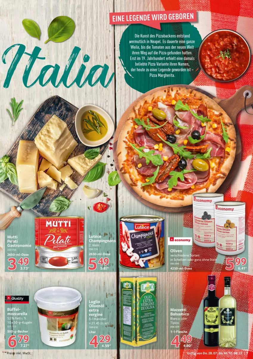 Aktueller Prospekt Selgros - Gastronomie - von 28.07 bis 10.08.2022 - strona 7 - produkty: auer, Becher, gefu, gin, Heu, mozzarella, olive, oliven, olivenöl, pizza, rel, Ria, Ti, tomate, tomaten