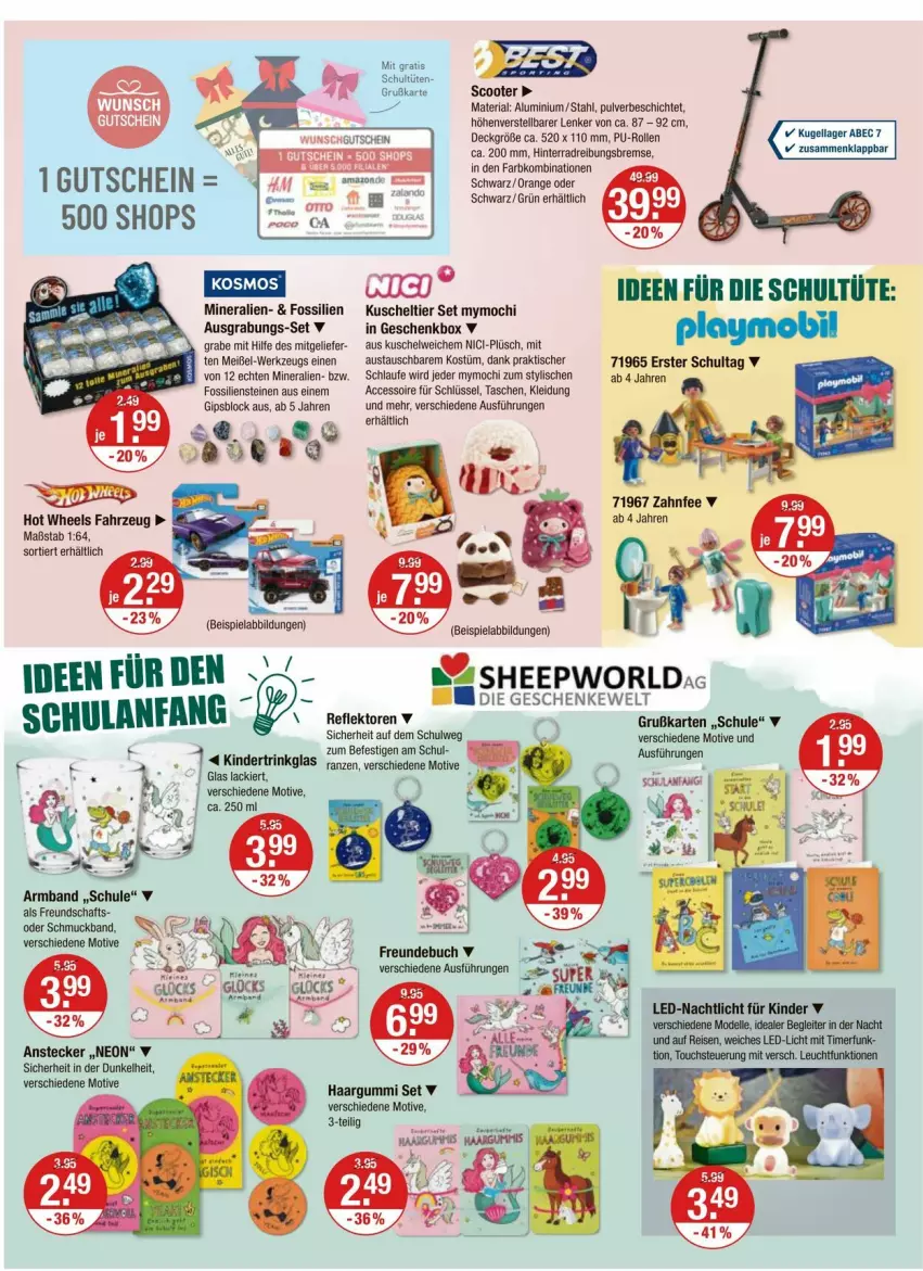 Aktueller Prospekt Vmarkt - Prospekte - von 04.09 bis 10.09.2025 - strona 14 - produkty: ACC, Armband, aust, beispielabbildung, buch, dell, eis, elle, Geschenkbox, gutschein, Heu, Hot Wheels, Kinder, kleid, Kleidung, Kuschelweich, lack, led-licht, Mochi, Mode, playmobil, Plüsch, reis, Ria, Schal, Schmuck, Schultüten, scooter, Tasche, taschen, Ti, timer, tisch, trinkglas, Tüte, werkzeug