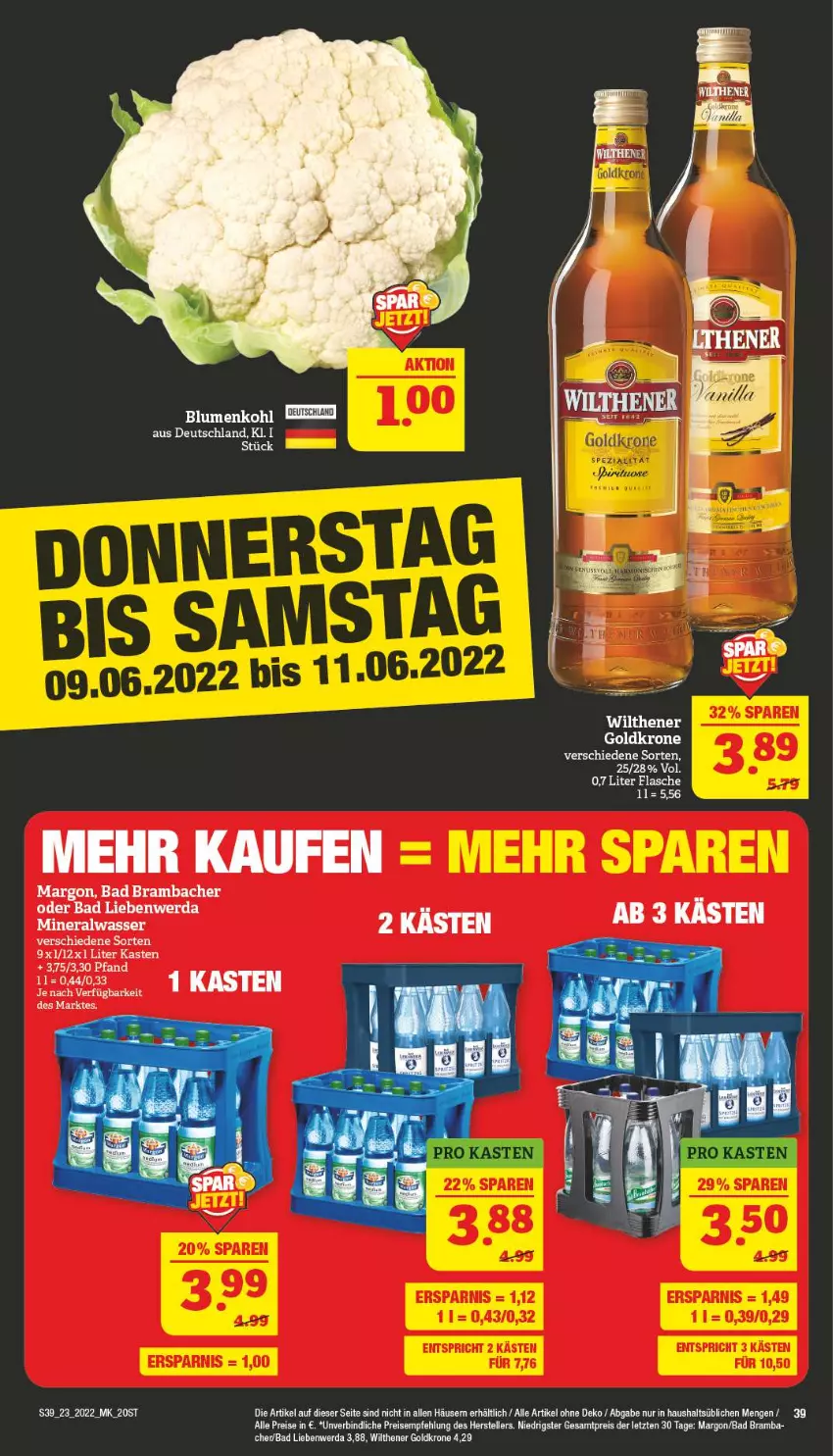 Aktueller Prospekt Marktkauf - Prospekt - von 06.06 bis 11.06.2022 - strona 39 - produkty: Bad, Bad Liebenwerda, eis, elle, flasche, goldkrone, krone, reis, tee, teller, Ti, wilthener, Wilthener Goldkrone, ZTE