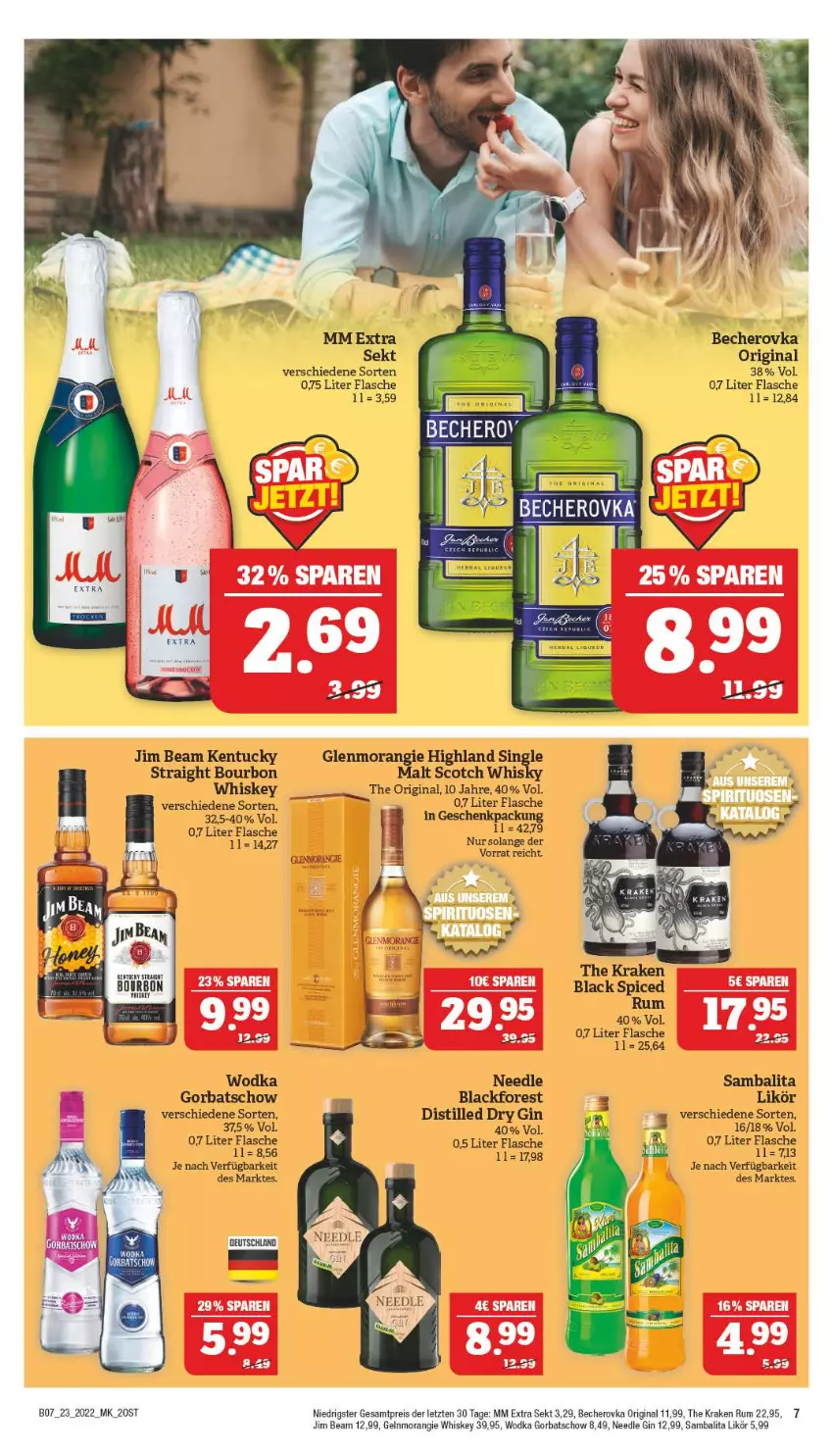 Aktueller Prospekt Marktkauf - Prospekt - von 06.06 bis 11.06.2022 - strona 47 - produkty: Becher, Becherovka, bourbon, bourbon whiskey, dry gin, flasche, geschenkpackung, gin, Gorbatschow, hero, jim beam, kentucky straight, lack, likör, mm extra, rum, scotch, scotch whisky, sekt, single malt, Ti, tuc, whiskey, whisky, wodka