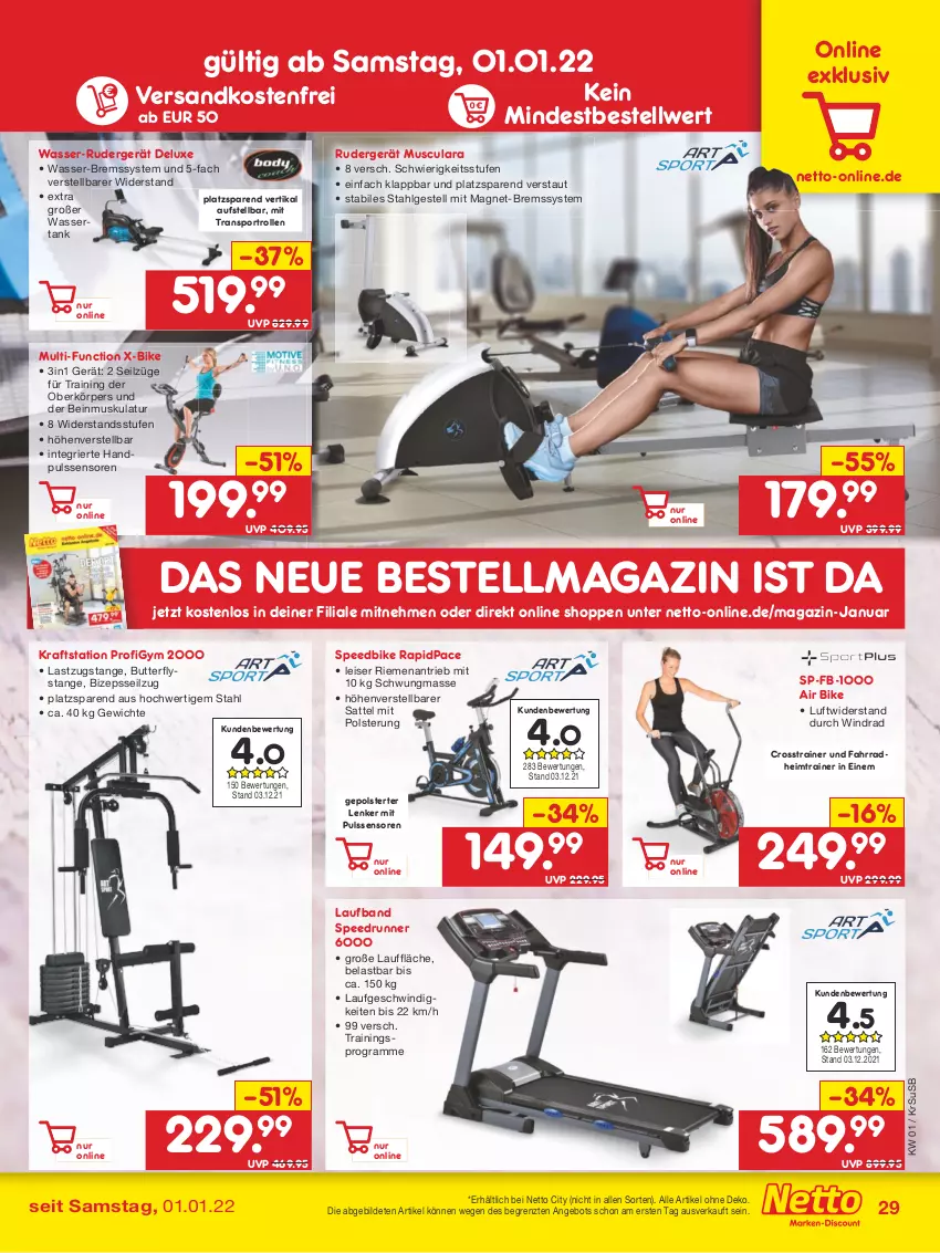 Aktueller Prospekt Netto Marken-Discount - Filial Angebote - von 03.01 bis 08.01.2022 - strona 29 - produkty: angebot, butter, eis, Fahrrad, kraft, LG, magazin, ndk, sattel, spee, Sport, Ti, usb, versandkostenfrei, wasser, ZTE