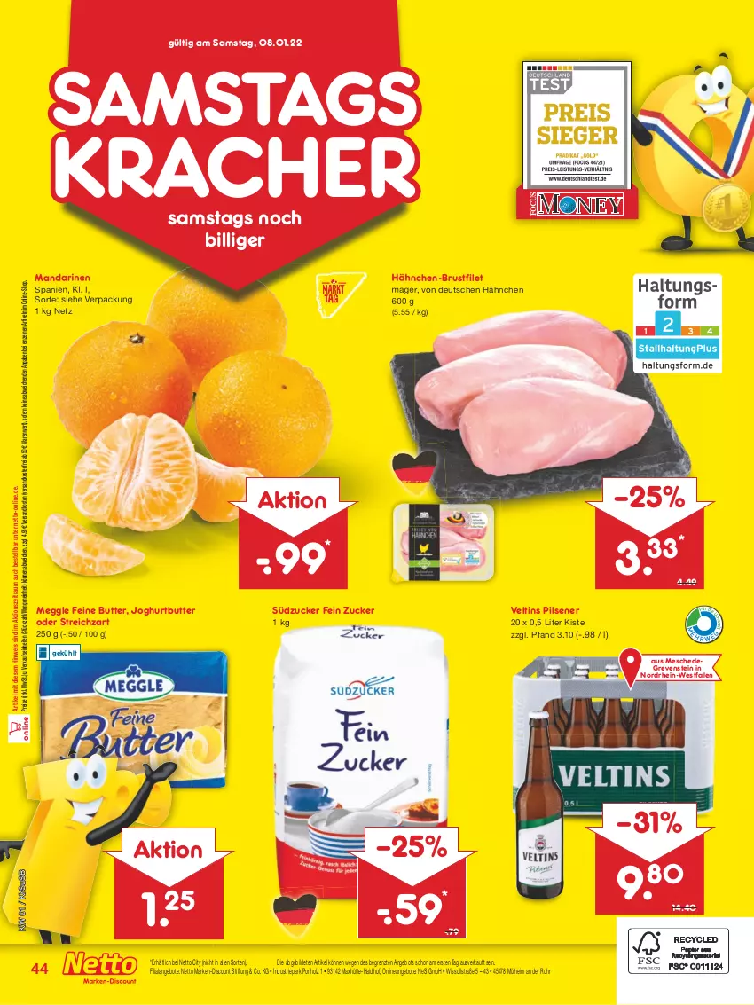 Aktueller Prospekt Netto Marken-Discount - Filial Angebote - von 03.01 bis 08.01.2022 - strona 44 - produkty: angebot, angebote, brustfilet, butter, discount, eis, filet, hähnchen-brustfilet, Holz, joghur, joghurt, kracher, mandarine, mandarinen, marken-discount, meggle, ndk, pils, pilsener, reis, Streichzart, südzucker, Ti, uhr, usb, veltins, veltins pilsener, versandkostenfrei, ZTE, zucker