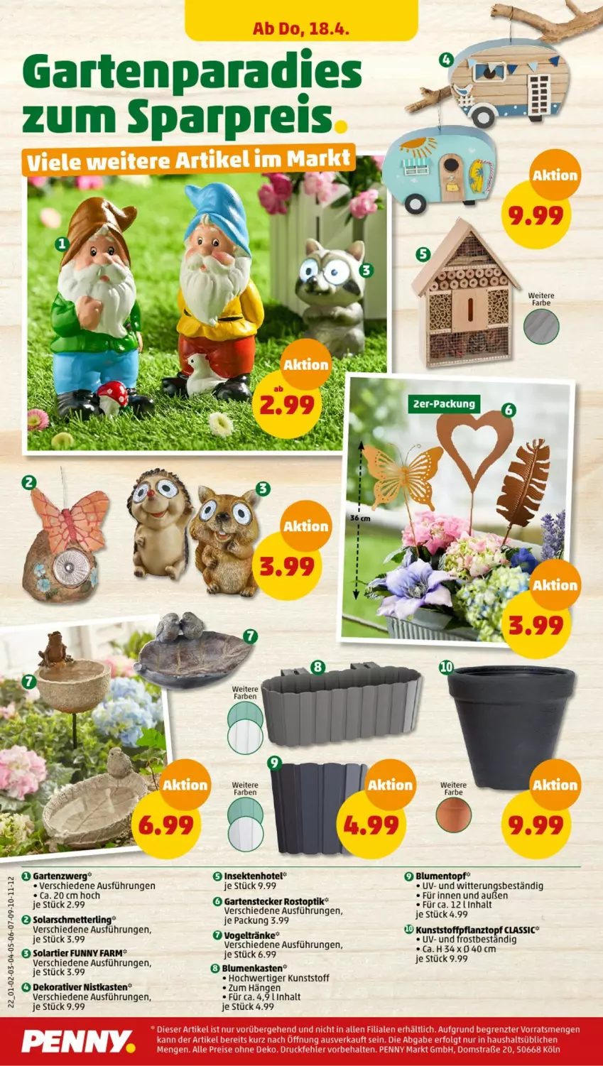 Aktueller Prospekt Penny - Prospekte - von 15.04 bis 20.04.2024 - strona 22 - produkty: blume, blumen, Garten, Mett, Schmetterling, sekt, Ti, topf