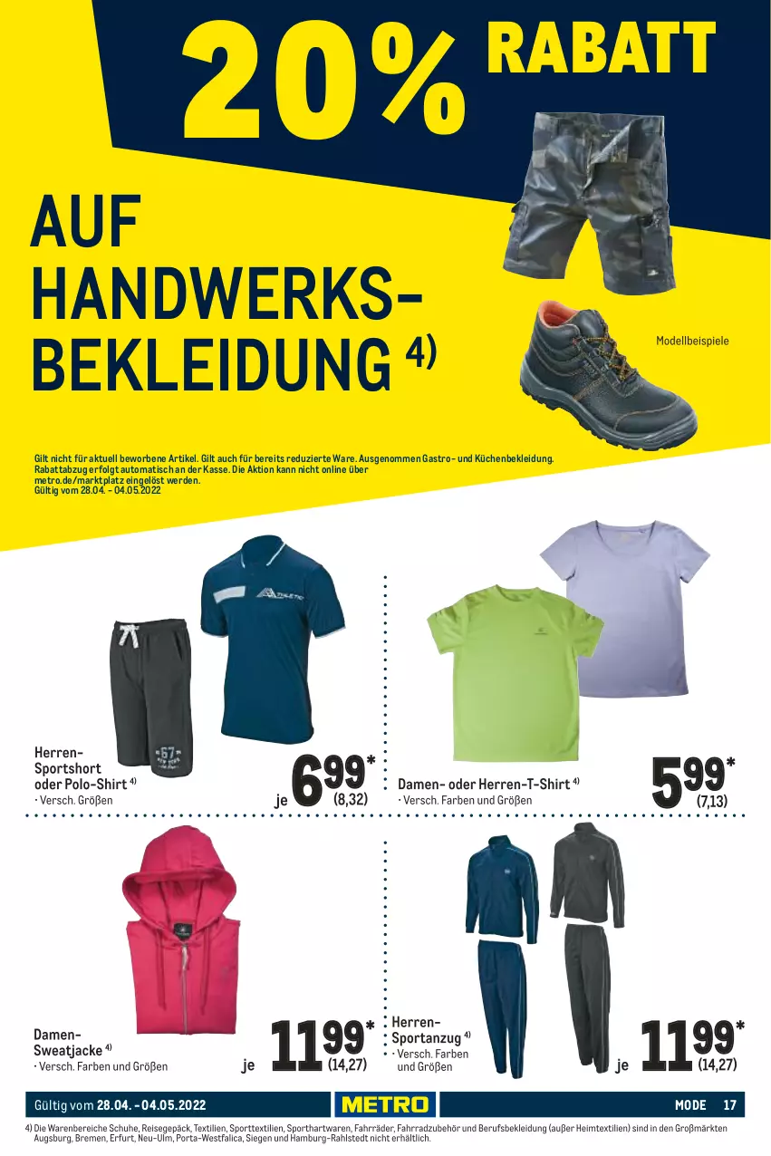 Aktueller Prospekt Metro - NonFood - von 28.04 bis 04.05.2022 - strona 17 - produkty: Anzug, auto, dell, eis, erde, Fahrrad, heimtextilien, herren-t-shirt, Jacke, kleid, Kleidung, küche, Küchen, LG, Metro, Mode, Polo-Shirt, reis, schuhe, shirt, Spiele, Sport, sweatjacke, T-Shirt, Ti, tisch