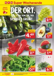 Gazetka promocyjna Netto Marken-Discount - Filial-Angebote - Gazetka - ważna od 22.04 do 22.04.2023 - strona 32 - produkty: asti, avocado, bestpreis, beutel, calibrachoa, chiquita, cola, eis, melone, ndk, obst, paprika, paprika rot, reis, rucola, salat, Schal, Schale, spargel, spargel grün, Spitzpaprika, Ti, topf, trauben, wasser, wassermelone