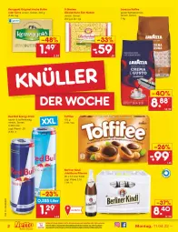 Gazetka promocyjna Netto Marken-Discount - Filial-Angebote - Gazetka - ważna od 16.04 do 16.04.2022 - strona 2 - produkty: berliner, berliner kindl, bohne, bohnen, butter, drink, eier, eis, energy drink, gin, irische butter, Jubiläums, kaffee, kaffeebohnen, kerrygold, lavazza, ndk, nudel, nudeln, pils, pilsener, red bull, reis, Ti, toffifee, versandkostenfrei