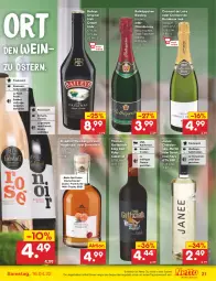 Gazetka promocyjna Netto Marken-Discount - Filial-Angebote - Gazetka - ważna od 16.04 do 16.04.2022 - strona 21 - produkty: angebot, baileys, Birnen, braten, brut, cabernet, chardonnay, crémant de loire, eis, elle, fisch, flasche, fleisch, frankfurter, gin, haselnuss, irish cream, Käse, likör, merl, merlot, nuss, pasta, pfirsich, riesling, roséwein, rotkäppchen, rotwein, salat, salate, Schal, sekt, Ti, Vegeta, vorspeise, wein, Weißwein, ZTE