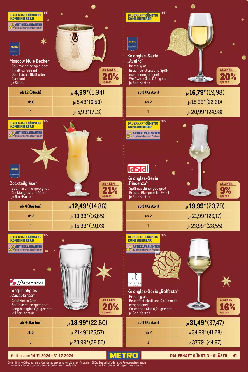 Aktueller Prospekt Metro - Erlesene Tropfen Spezial - von 14.11 bis 31.12.2024 - strona 41 - produkty: auer, Becher, beleuchtung, boss, cocktail, drink, eis, flasche, Gläser, grappa, LG, reis, sauvignon, Schrank, spülmaschinen, Ti, uv-schutz, wasser, wein, Weißwein