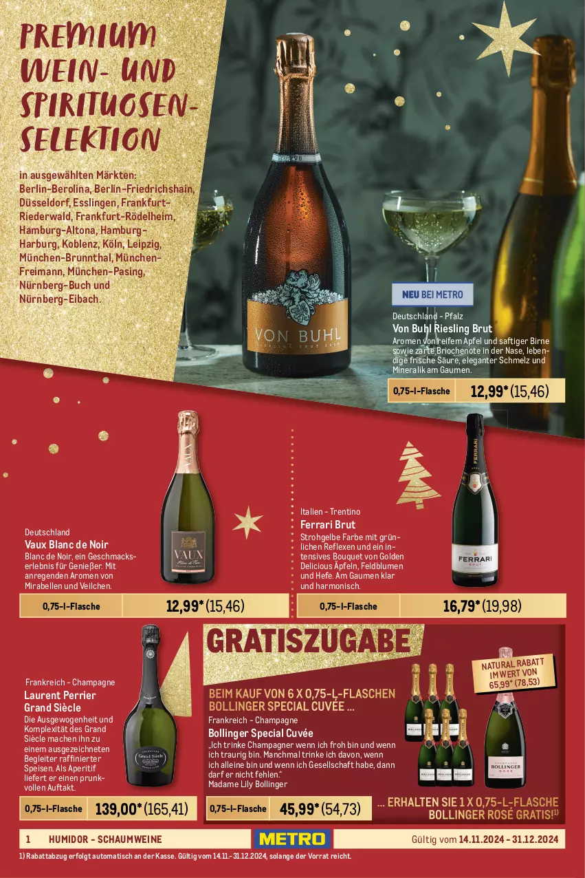 Aktueller Prospekt Metro - Erlesene Tropfen Spezial - von 14.11 bis 31.12.2024 - strona 56 - produkty: aperitif, apfel, auto, blume, blumen, brut, buch, champagne, champagner, cuvée, eis, elle, flasche, Hefe, leine, LG, mac, natur, natura, riesling, saft, Ti, tisch, wein, weine