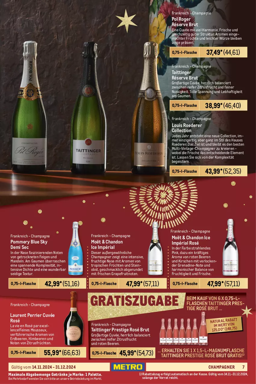 Aktueller Prospekt Metro - Erlesene Tropfen Spezial - von 14.11 bis 31.12.2024 - strona 7 - produkty: aperitif, apfel, aprikose, aprikosen, auto, beere, beeren, bier, blume, blumen, brut, buch, champagne, champagner, chardonnay, cuvée, eier, eis, elle, ente, erdbeere, erdbeeren, Feigen, finesse, flasche, frucht, früchte, früchten, getränk, getränke, grapefruit, himbeer, himbeere, himbeeren, johannisbeere, kirsch, kirsche, kirschen, lachs, lack, LG, mac, magnum, mandel, mandeln, mit frucht, mousse, natur, natura, nuss, obst, Palette, perla, pfirsich, Pinot, pinot noir, reifen, reis, Ria, Ti, tisch, wein