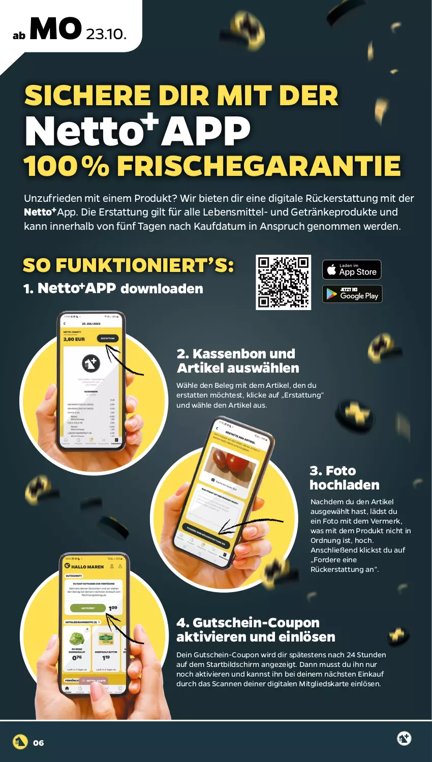 Aktueller Prospekt Netto - Woche 43 - von 23.10 bis 28.10.2023 - strona 6 - produkty: coupon, erde, getränk, getränke, gutschein, lebensmittel, Ti