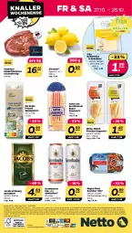 Gazetka promocyjna Netto - Woche 43 - Gazetka - ważna od 28.10 do 28.10.2023 - strona 28 - produkty: alkohol, alle artikel ohne dekoration, angebot, baguette, butter, butterkäse, dekoration, eis, elle, fisch, fische, jacobs, jacobs krönung, Käse, krombache, krombacher, krombacher pils, küche, Küchen, milch, pils, reis, rind, rinder, sandwich, Ti, Waage, weidemilch, zitrone, zitronen