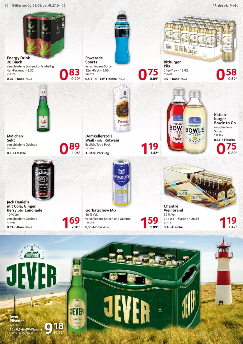 Aktueller Prospekt Selgros - Food - von 21.04 bis 27.04.2022 - strona 23 - produkty: bitburger, bitburger pils, bowle, burger, cola, drink, eis, elle, energy drink, flasche, gin, ginger, Gorbatschow, jack daniel, Jack Daniel’s, lack, limo, limonade, pils, reis, rotwein, sekt, Sport, Ti, wein, weinbrand