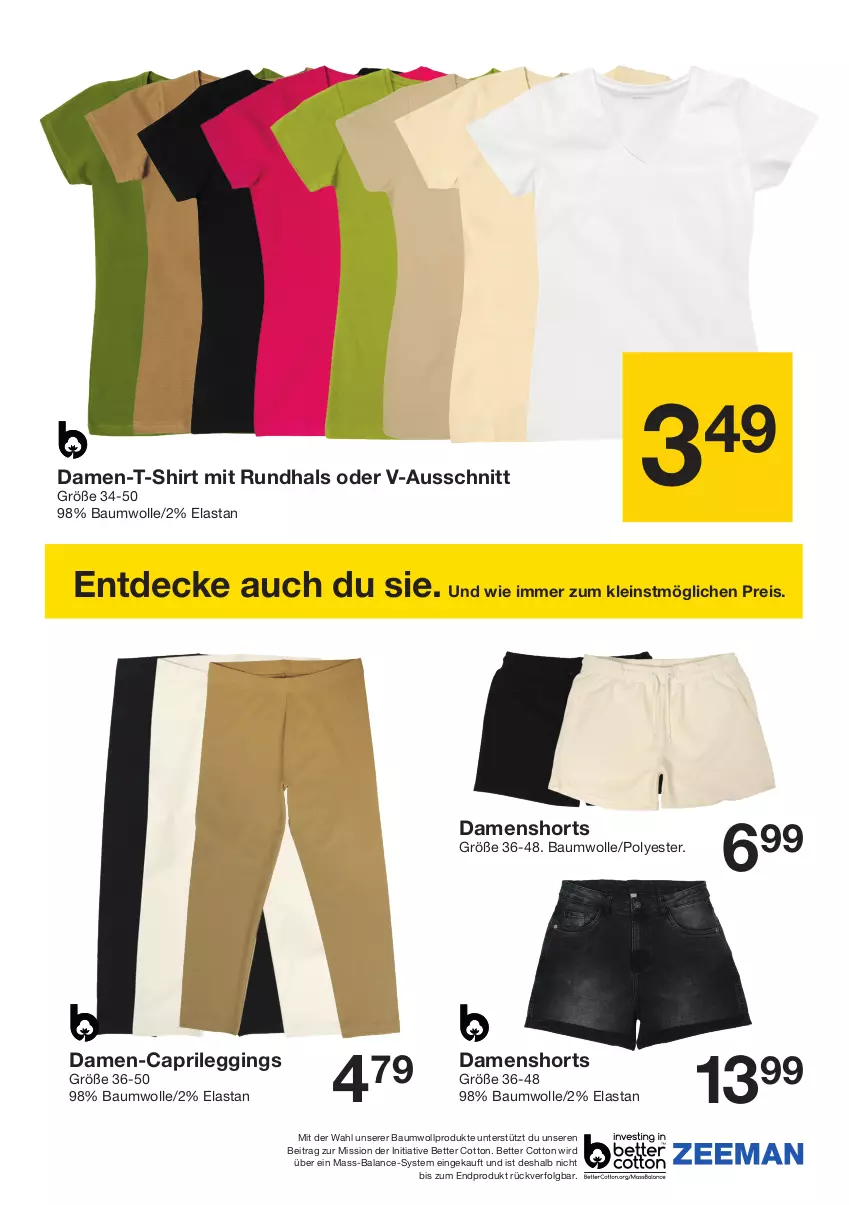 Aktueller Prospekt Zeeman - Prospekte - von 27.04 bis 03.05.2024 - strona 6 - produkty: Bau, baumwolle, bett, Cap, decke, eis, gin, leggings, LG, pril, reis, shirt, shorts, T-Shirt, Ti, wolle