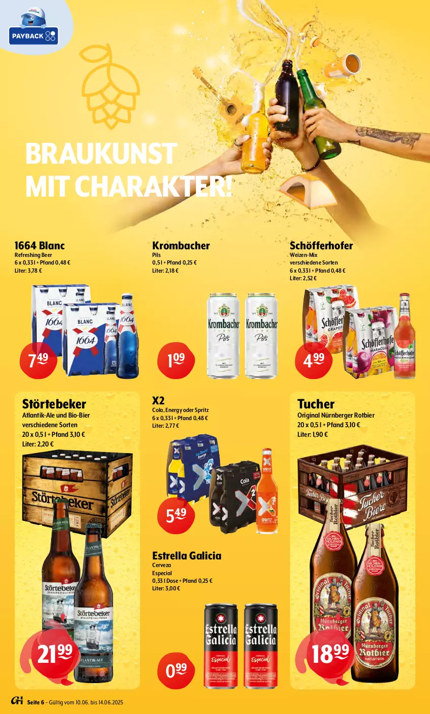 Aktueller Prospekt Getraenke Hoffmann - Prospekte - von 09.06 bis 14.06.2025 - strona 6 - produkty: Berger, bier, bio, cola, gin, krombache, krombacher, krombacher pils, nürnberger, pils, rel, schöfferhofer, störtebeker, Ti, tuc, Tucher
