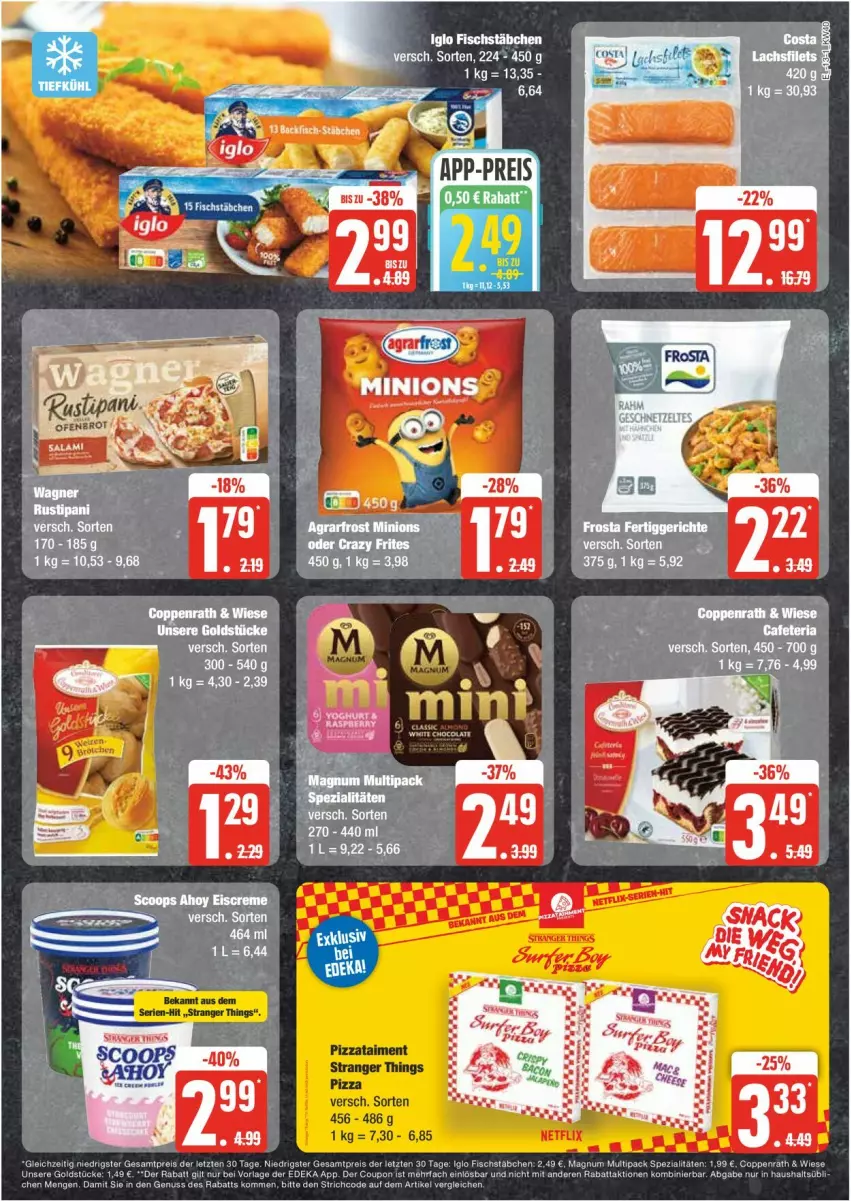 Aktueller Prospekt Edeka - Prospekte - von 30.09 bis 05.10.2024 - strona 13 - produkty: auer, coppenrath, coupon, deka, eis, fisch, fischstäbchen, iglo, magnum, nuss, reis, Spezi, Ti, ZTE