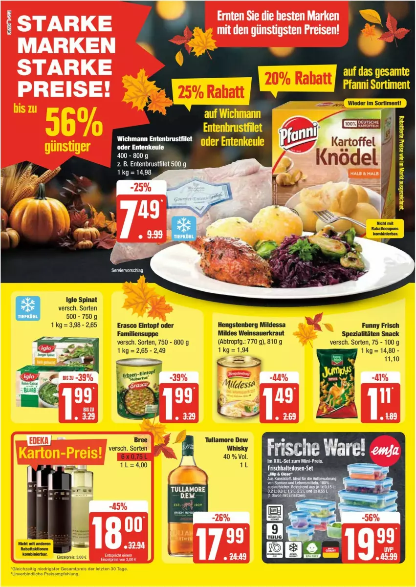 Aktueller Prospekt Edeka - Prospekte - von 30.09 bis 05.10.2024 - strona 2 - produkty: brustfilet, eis, ente, Entenbrust, Entenkeule, filet, frischhaltedosen, reis