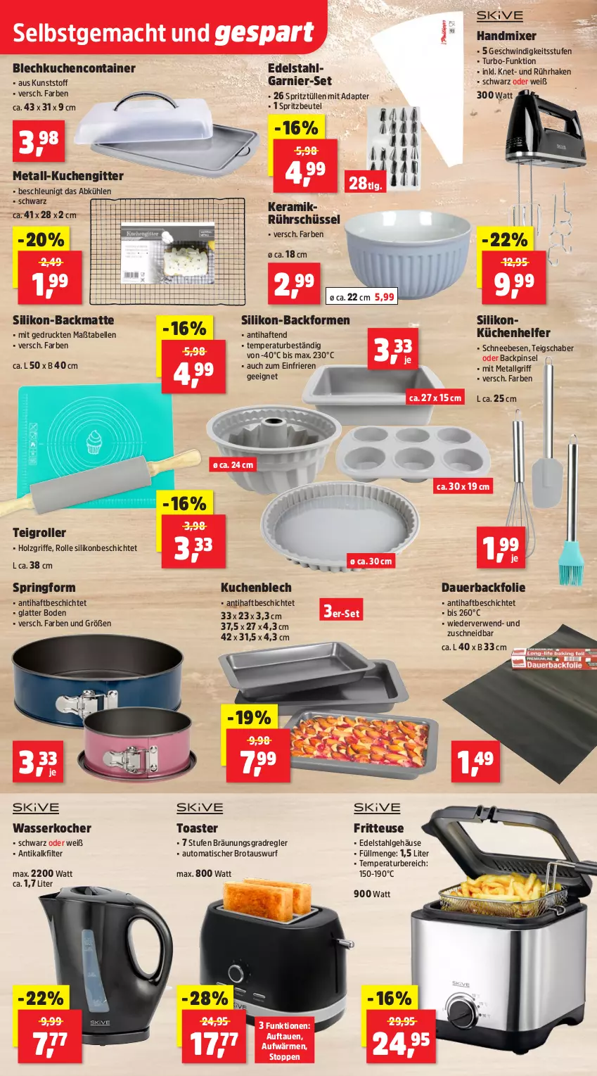 Aktueller Prospekt Thomas Philipps - von 22.09 bis 27.09.2025 - strona 10 - produkty: adapter, auer, auto, Backfolie, Backform, Backmatte, beutel, brot, Container, edelstahl, elle, fritteuse, garnier, handmixer, Holz, Kocher, küche, kuchen, Küchen, Küchenhelfer, latte, LG, mac, Mixer, Pinsel, ring, Roller, Rührschüssel, rwe, Schneebesen, schüssel, Springform, Teigrolle, Teigschaber, Ti, tisch, toast, toaster, wasser, wasserkocher