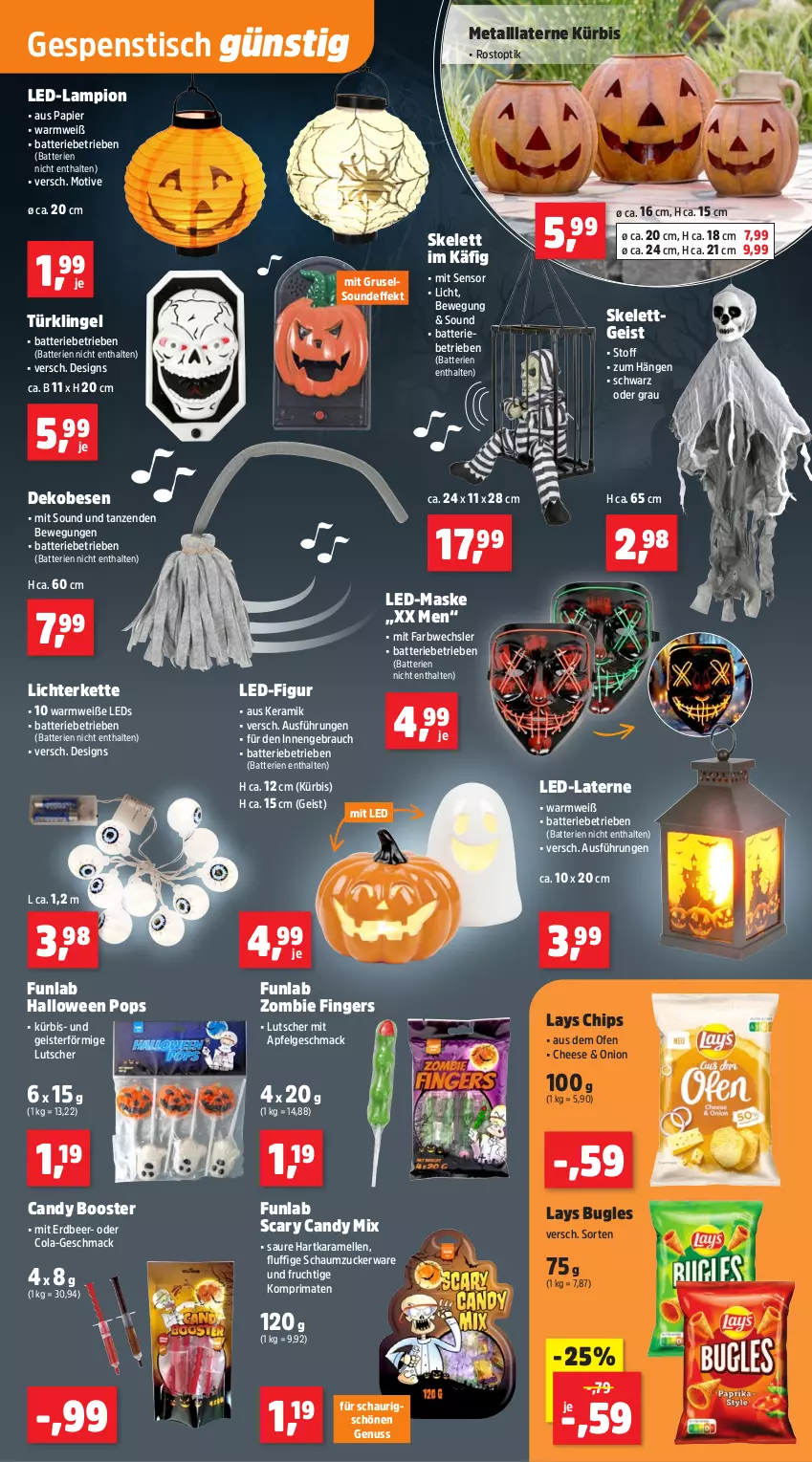 Aktueller Prospekt Thomas Philipps - von 22.09 bis 27.09.2025 - strona 9 - produkty: apfel, batterie, batterien, bugles, chips, cola, eis, elle, frucht, karamell, Kette, Kürbis, laterne, lays, leds, LG, lichterkette, Lutscher, mac, Maske, nuss, Ofen, papier, Rauch, Schaumzucker, Ti, tisch, zucker