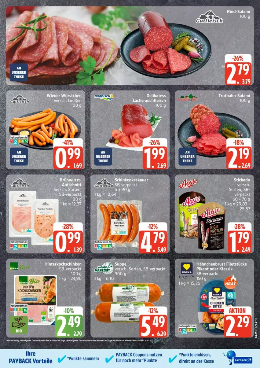 Aktueller Prospekt Edeka - Prospekte - von 04.05 bis 09.05.2026 - strona 13 - produkty: auer, Bau, Bauer, coupon, coupons, eis, payback, reis, schinken, Ti, wiener, wiener würstchen, würstchen, ZTE