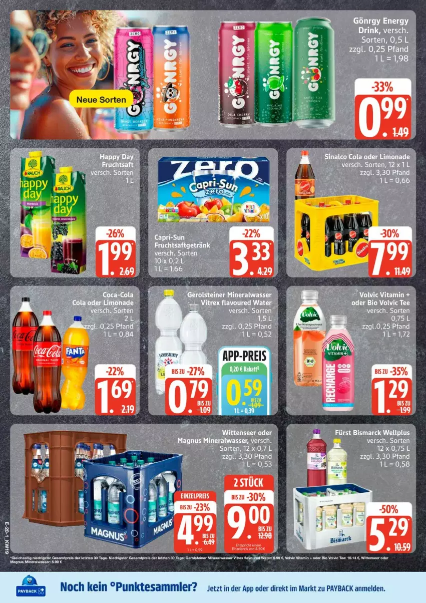 Aktueller Prospekt Edeka - Prospekte - von 04.05 bis 09.05.2026 - strona 23 - produkty: Alwa, cola, drink, eis, limo, limonade, mineralwasser, payback, sinalco, tesa, wasser
