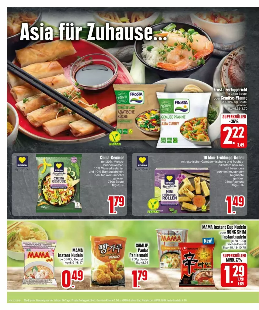 Aktueller Prospekt Edeka - Prospekte - von 11.08 bis 17.08.2024 - strona 20 - produkty: beutel, bohne, bohnen, eis, ente, fertiggericht, nudel, nudeln, pfanne, reis, Ti, wasser, wok, ZTE