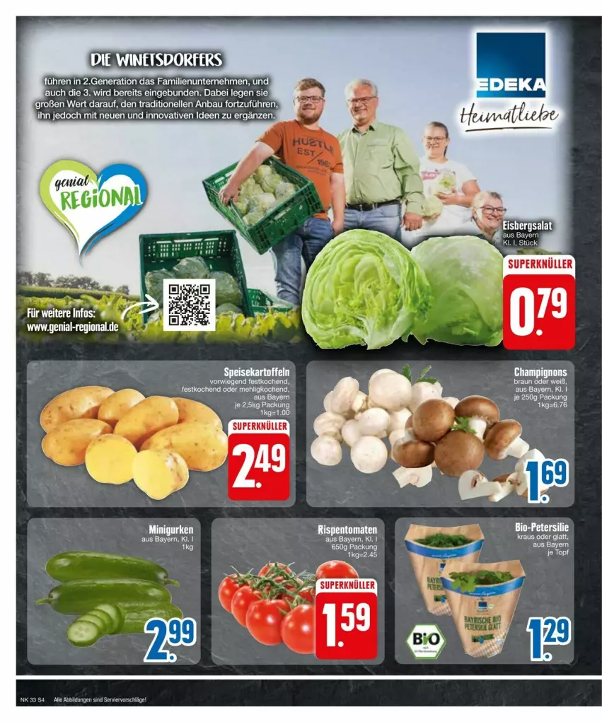 Aktueller Prospekt Edeka - Prospekte - von 11.08 bis 17.08.2024 - strona 6 - produkty: champignon, champignons, eis, kartoffel, kartoffeln, rispentomaten, speisekartoffeln, Ti, tomate, tomaten