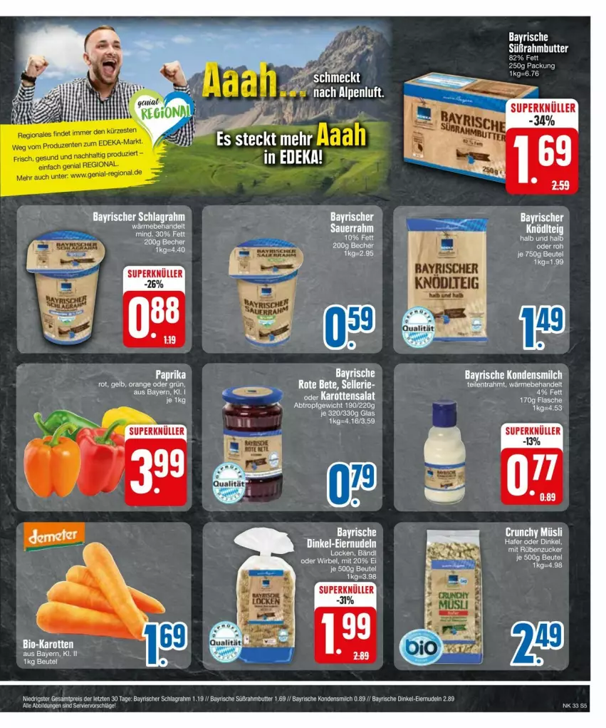 Aktueller Prospekt Edeka - Prospekte - von 11.08 bis 17.08.2024 - strona 7 - produkty: butter, eier, eiernudeln, eis, elle, kondensmilch, LG, milch, nudel, nudeln, reis, schlagrahm, Süßrahmbutter, Ti, ZTE