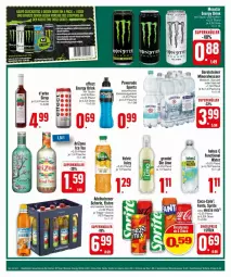 Gazetka promocyjna Edeka - Prospekte - Gazetka - ważna od 17.08 do 17.08.2024 - strona 24 - produkty: adelholzener, Alwa, bett, Betten, coca-cola, cola, drink, Effect, eis, eistee, Elektro, energy drink, fanta, flasche, gerolsteine, gerolsteiner, getränk, granini, Hohes C, Holz, ice tea, limo, mineralwasser, Mineralwasser Medium, natur, pet-flasche, schorle, sirup, Sport, sprite, Sprudel, steiner, tee, Ti, usb, volvic, wasser