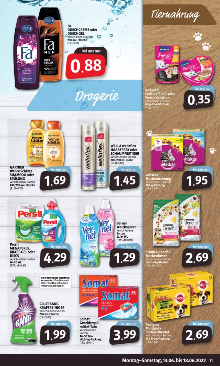 Aktueller Prospekt Markant - Prospekte - von 13.06 bis 18.06.2022 - strona 11 - produkty: bio, Cillit, creme, duschcreme, duschgel, flasche, haarspray, kraft, megaperls, Rauch, reiniger, schaumfestiger, Ti, Wella, wellaflex