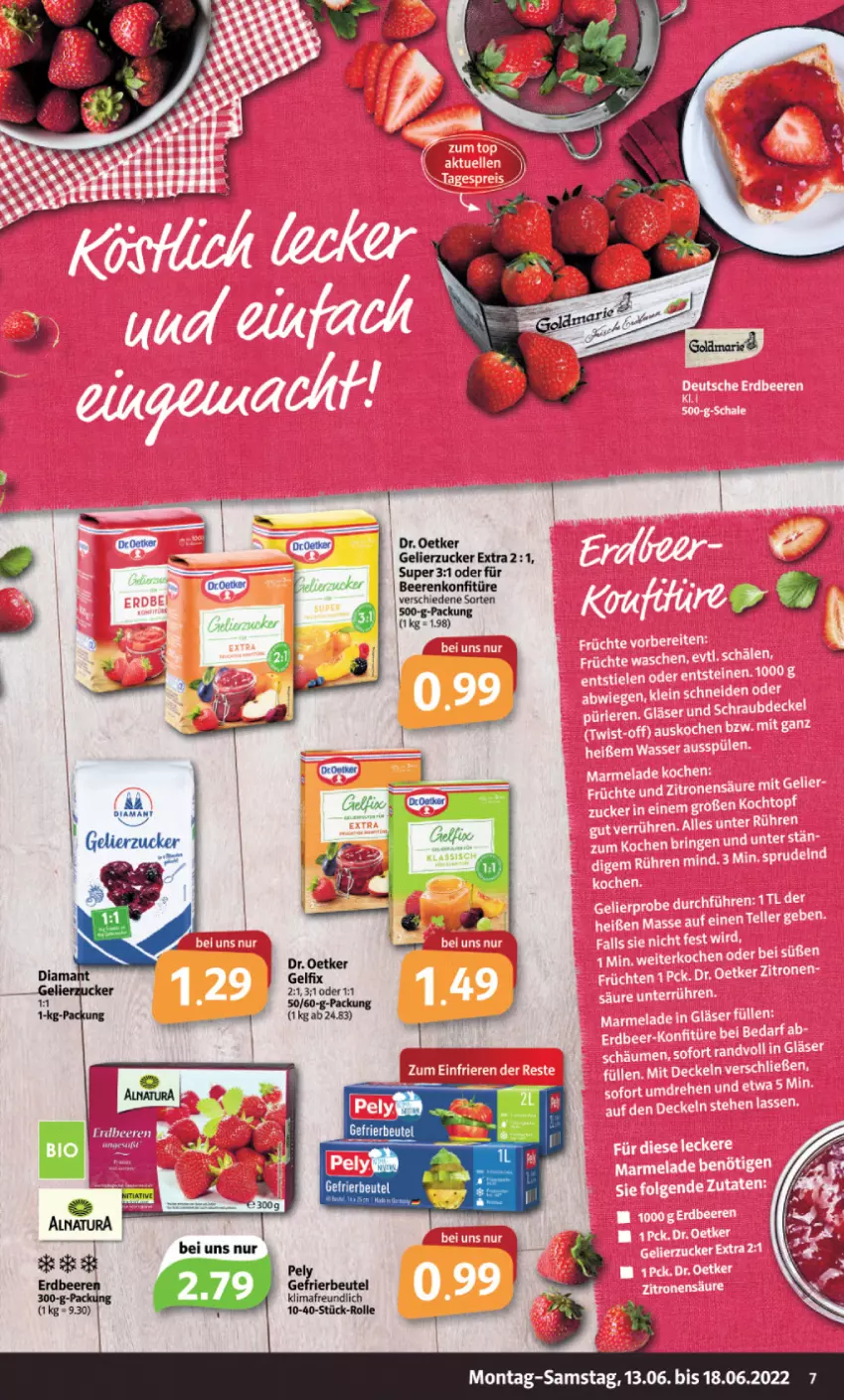 Aktueller Prospekt Markant - Prospekte - von 13.06 bis 18.06.2022 - strona 7 - produkty: Dr. Oetker, gelierzucker, zucker