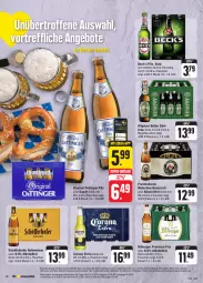 Gazetka promocyjna Edeka - Angebote der Woche - Gazetka - ważna od 23.09 do 23.09.2023 - strona 18 - produkty: alkohol, angebot, angebote, bier, bitburger, bügel, bügelflasche, burger, corona, corona extra, coupon, coupons, deka, eis, flasche, franziskaner, gin, Hefe, hefeweizen, LG, natur, nuss, oettinger, pils, premium pils, rabatt-coupon, reis, rotkäppchen, schöfferhofer, super-knüller, Ti, weissbier, ZTE