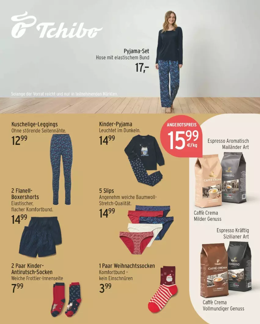 Aktueller Prospekt Edeka - Prospekte - von 17.11 bis 22.11.2025 - strona 17 - produkty: asti, Bau, caffe, espresso, gin, hose, Kinder, leggings, Leuchte, nuss, Pyjama, shorts, slip, slips, socken, Ti, tisch