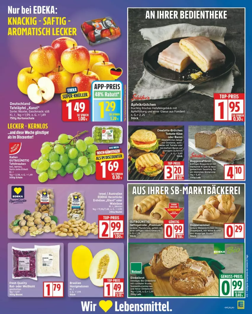 Aktueller Prospekt Edeka - Prospekte - von 17.11 bis 22.11.2025 - strona 3 - produkty: apfel, bacon, brot, eis, Geflügel, reis, saft, tafeläpfel, Ti, ZTE