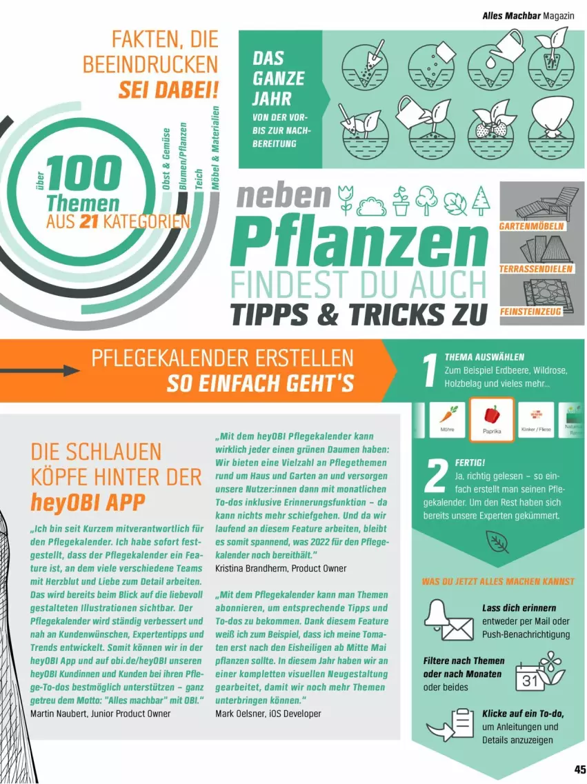 Aktueller Prospekt Obi - Prospekte - von 18.04 bis 31.05.2022 - strona 45 - produkty: beko, blume, blumen, eis, elle, Garten, Laufen, mac, magazin, möbel, obst, pflanze, pflanzen, Ria, ring, Ti, WICK, Yo