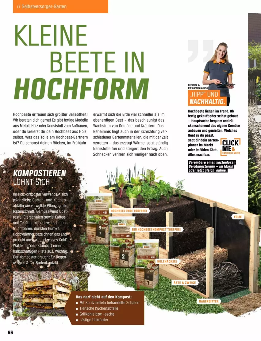 Aktueller Prospekt Obi - Prospekte - von 18.04 bis 31.05.2022 - strona 66 - produkty: Bau, dell, deo, eier, elle, erde, frucht, Garten, gin, Holz, Komposter, kräuter, kräutern, küche, Küchen, leine, Liege, mac, Mode, rasen, Rauch, Ria, sac, Schal, Schale, tee, Ti