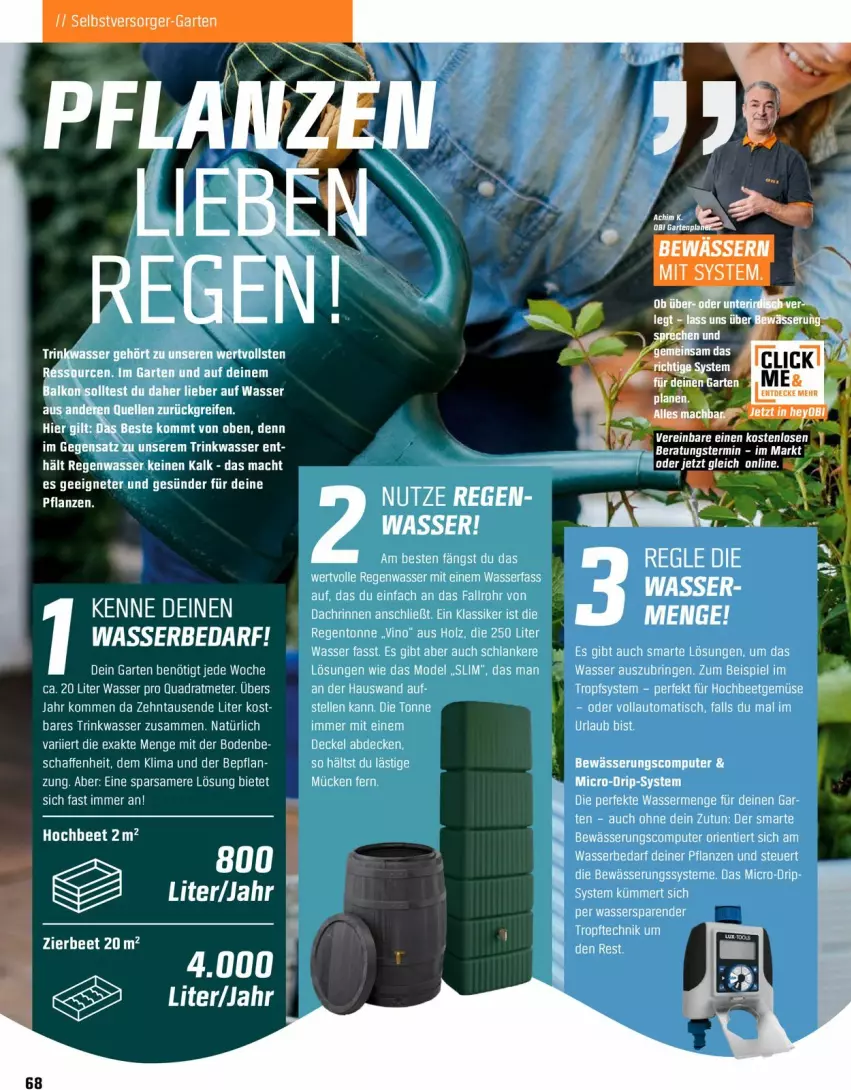 Aktueller Prospekt Obi - Prospekte - von 18.04 bis 31.05.2022 - strona 68 - produkty: auto, computer, decke, Deckel, eis, elle, Garten, Holz, mac, Mode, pflanze, pflanzen, pute, quad, reifen, ring, Ti, tisch, wasser