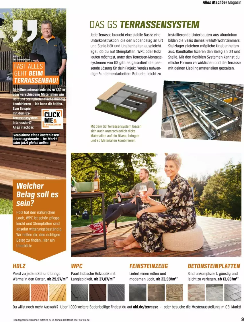 Aktueller Prospekt Obi - Prospekte - von 18.04 bis 31.05.2022 - strona 9 - produkty: Bau, eis, elle, Garten, Holz, latte, Laufen, mac, magazin, Mode, nivea, Rauch, reis, Ria, ring, Ti