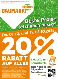 Gazetka promocyjna  - Gazetka - ważna od 02.10 do 02.10.2026 - strona 1 - produkty: Bau, eis, elle, erde, flasche, globus fachmärkte, gutschein, gutscheine, lebensmittel, LG, reis, Ti, Tiere