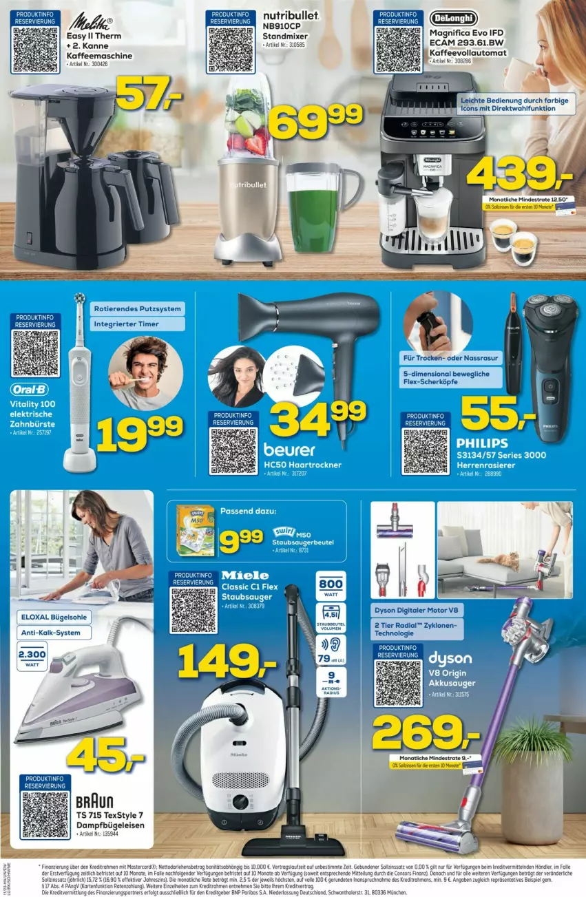 Aktueller Prospekt Euronics - Prospekte - von 15.03 bis 22.03.2023 - strona 7 - produkty: bügel, Bügeleisen, dampfbügeleisen, Dyson, eis, kaffee, kaffeemaschine, Mixer, standmixer, Ti, Tiere, timer