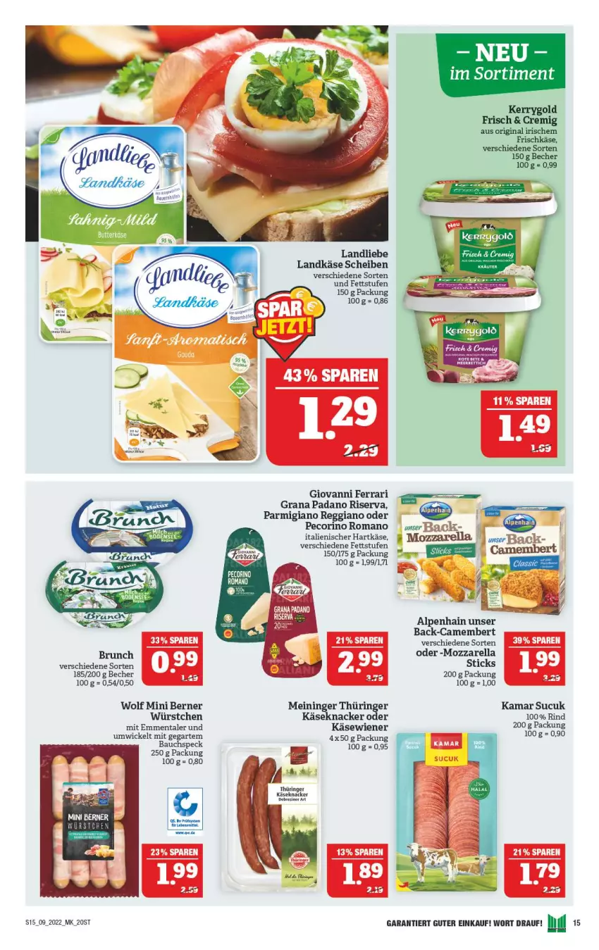 Aktueller Prospekt Marktkauf - Prospekt - von 27.02 bis 05.03.2022 - strona 19 - produkty: Alpenhain, Bau, Becher, camembert, emmentaler, ente, grana, grana padano, hartkäse, italienischer hartkäse, Käse, knacker, landkäse, landliebe, mozzarella, ndk, padano, parmigiano, parmigiano reggiano, Pecorino, Rana, reggiano, rel, rind, ring, riserva, Speck, Sucuk, Ti, WICK, wiener, würstchen