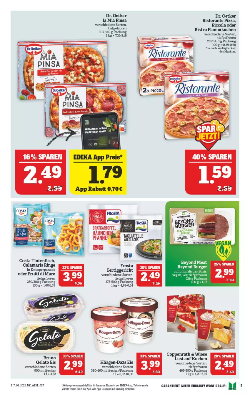 Aktueller Prospekt Marktkauf - Prospekt - von 27.02 bis 05.03.2022 - strona 21 - produkty: aktionspreis, Becher, burger, Calamari, cola, coppenrath, coupon, coupons, deka, Dr. Oetker, eis, fertiggericht, fisch, flammkuchen, frosta, häagen-dazs, kartoffel, kuchen, lamm, nuss, pfanne, pizza, reis, rel, rind, rinder, ring, ristorante, ristorante pizza, Ti, Yo