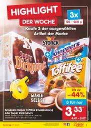 Gazetka promocyjna Netto Marken-Discount - Filial-Angebote - Gazetka - ważna od 15.10 do 15.10.2022 - strona 3 - produkty: angebot, bestpreis, eis, knoppers, reis, riegel, Ti, toffifee, ZTE
