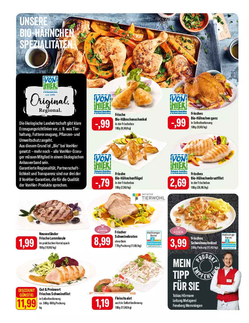 Aktueller Prospekt Feneberg - Prospekte - von 28.03 bis 30.03.2024 - strona 2 - produkty: Bau, bio, braten, brustfilet, discount, eis, emmi, filet, fleisch, fleischsalat, hähnchenbrust, hähnchenbrustfilet, hähnchenflügel, hähnchenschenkel, henkel, lamm, lammkeule, pflanze, pflanzen, reis, salat, schenkel, schnitzel, schwein, schweine, schweinebraten, schweinefilet, schweineschnitzel, Spezi, Ti, tisch, wein, weine