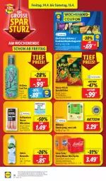 Gazetka promocyjna Lidl - Aktionsprospekt - Gazetka - ważna od 15.04 do 15.04.2023 - strona 42 - produkty: angebot, baguette, Bona, butter, coca-cola, cola, coupon, drucker, eis, elle, Engel, fanta, funny-frisch, gouda, gouda jung, grill, kerze, knoblauch, Knoblauchbutter, kräuter, Meister, Mezzo Mix, Milbona, natur, papier, preisvorteil, reis, rel, Spezi, sprite, teller, Ti, volvic, würstchen, ZTE