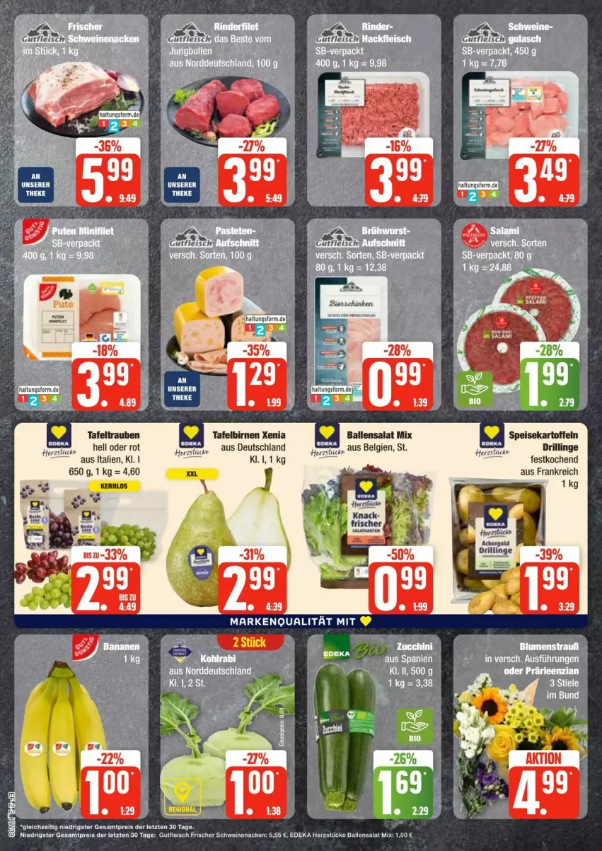 Aktueller Prospekt Edeka - Prospekte - von 21.09 bis 28.09.2024 - strona 2 - produkty: ackergold, ball, deka, eis, fleisch, gutfleisch, LG, reis, salat, schwein, schweine, schweinenacken, tafeltrauben, Ti, trauben, wein, weine, ZTE